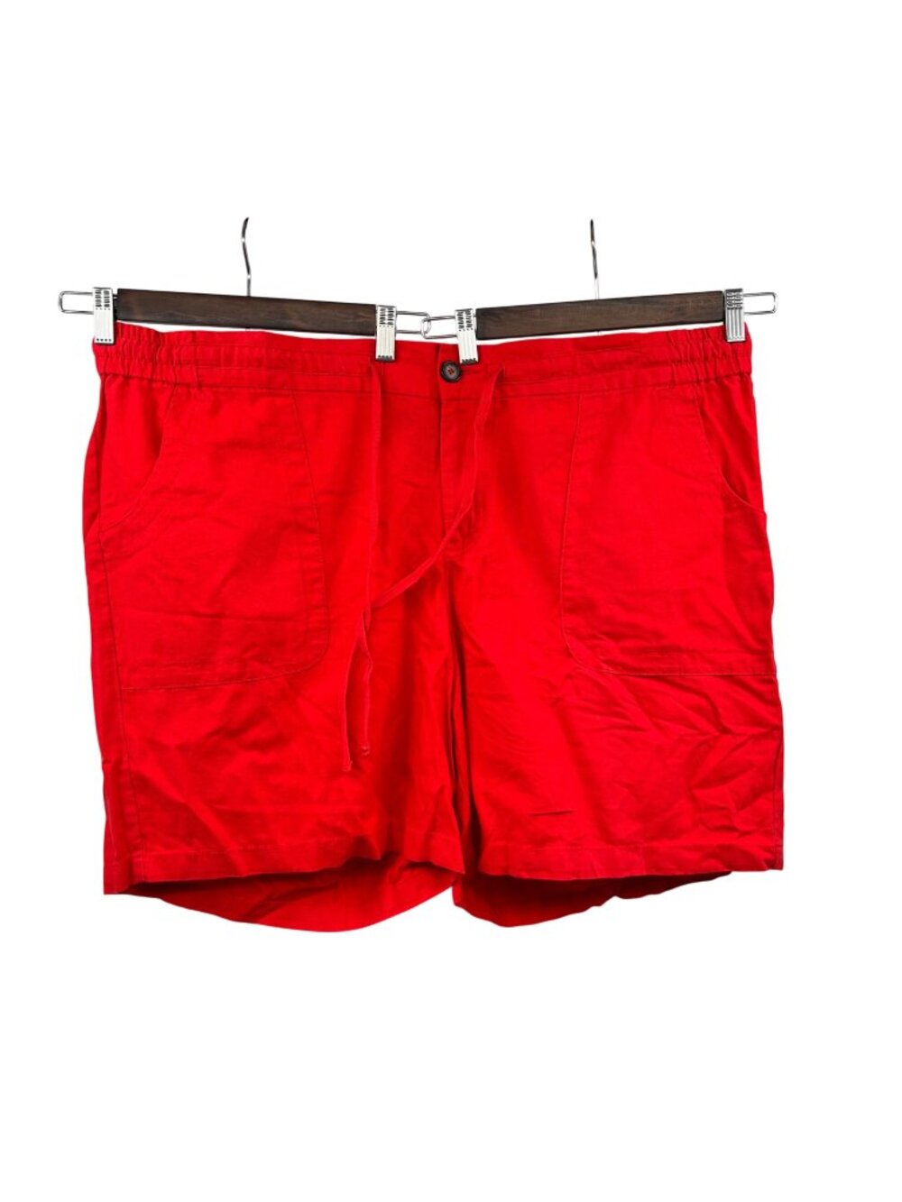 Lane Bryant Linen Blend Short Red Drawstring Zip Size 26 New